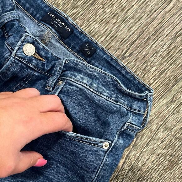 Ann Taylor Straight Leg Jeans Mid Rise Whisker Denim Medium Wash Blue Size 10/30 - Picture 4 of 13